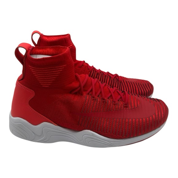 Nike Zoom‎ Mercurial XI Flyknit Shoes Mens 10 University Red Sneakers 844626-600 - Picture 2 of 10
